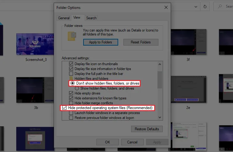Thiết lập ẩn và mở file ẩn trên máy tính Windows
