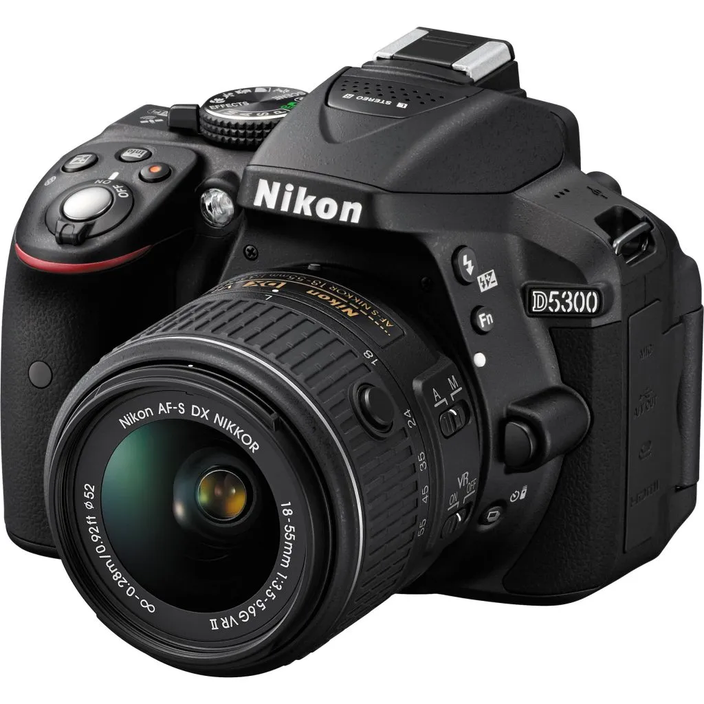 Mặt bên và tay cầm của máy ảnh Nikon D5300, minh họa thiết kế tiện dụng và các nút điều khiển chính hỗ trợ cách sử dụng máy ảnh nikon d5300