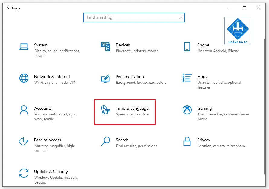 Vào Mục Date And Time Settings Trong Windows