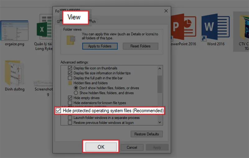 Cách mở file ẩn hệ thống trên máy tính Windows