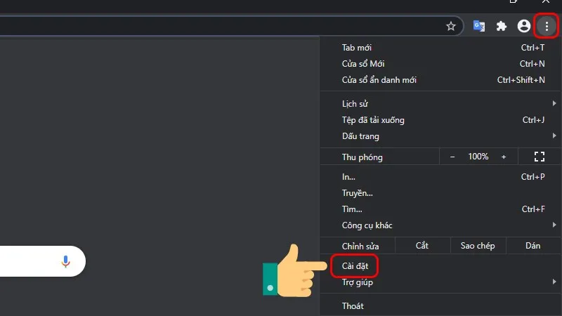 Vào mục Cài đặt trên Chrome để chặn các trang web tự mở trên máy tính
