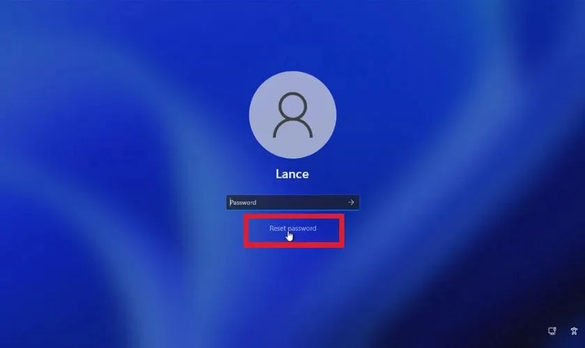 Tùy chọn Reset password trên màn hình đăng nhập cho tài khoản cục bộ