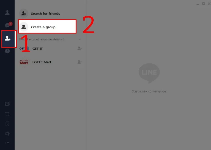 Nhấn chọn mục Add Friends và Create a group