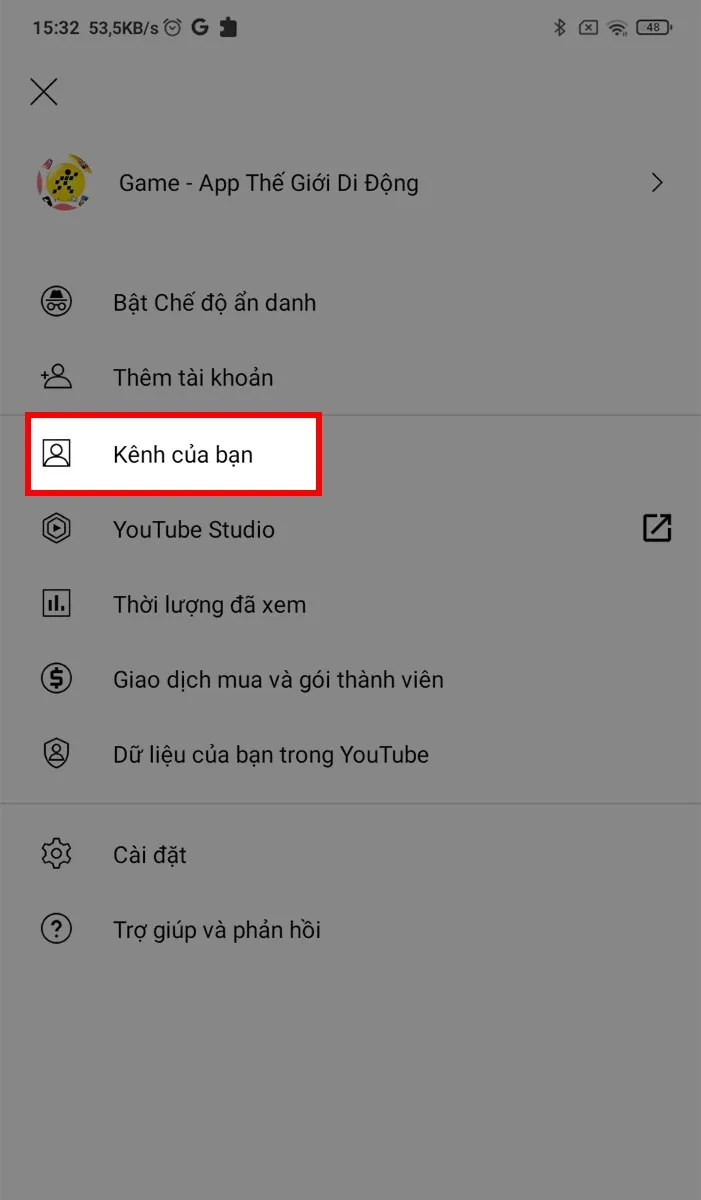 Trang 'Kênh của bạn' trên YouTube, nơi tổng hợp tất cả video đã tự chế và các hoạt động khác của kênh