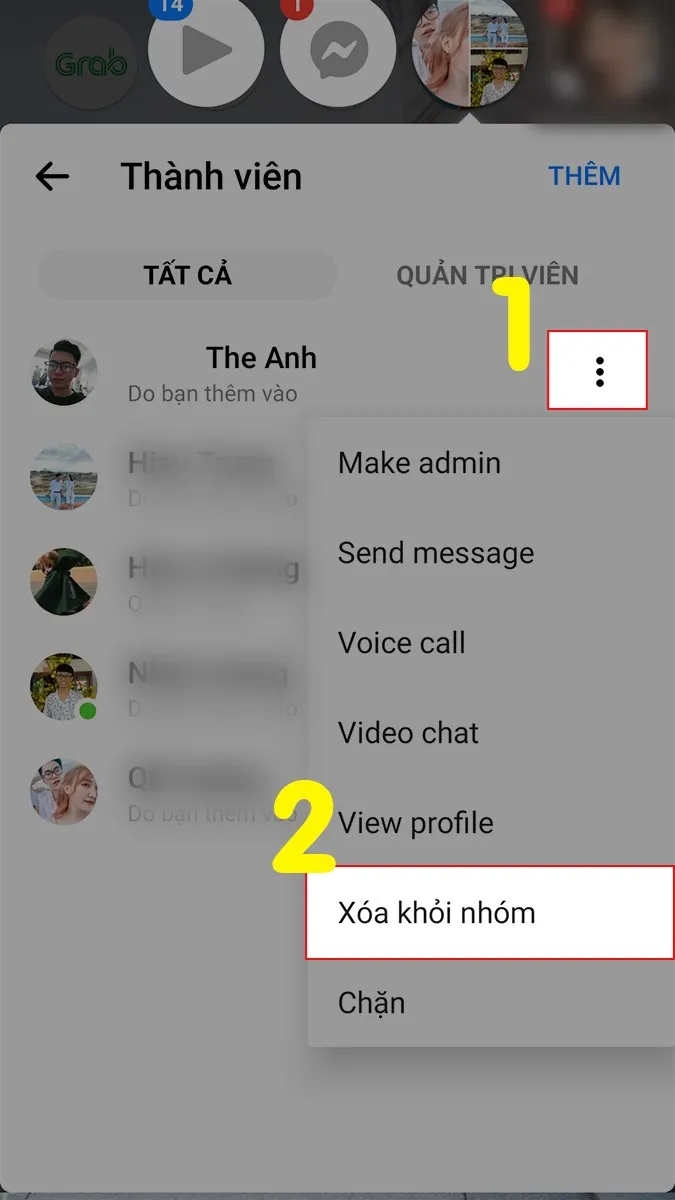 Xóa thành viên khỏi nhóm chat trên Messenger điện thoại, một chức năng quản trị sau khi bạn đã mở tab cuộc trò chuyện, áp dụng cho cả cách mở tab Messenger ở giao diện Facebook máy tính.