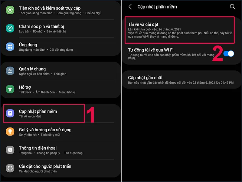 Kiểm tra và cài đặt cập nhật phần mềm hệ điều hành, đảm bảo điện thoại hoạt động ổn định và tối ưu.