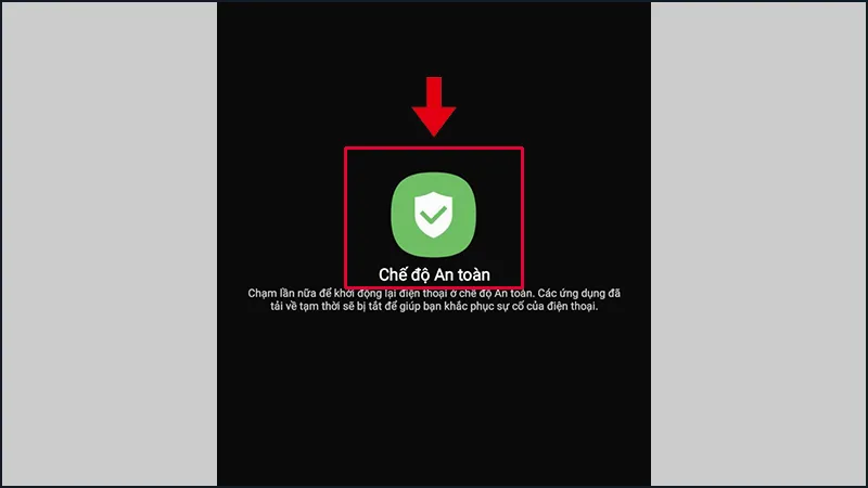 Chọn chế độ an toàn từ menu nguồn, một phương pháp để cô lập và khắc phục sự cố ứng dụng bên thứ ba trên điện thoại.