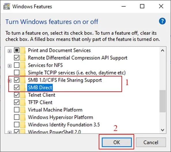 Kích hoạt SMB1.0/CIFS Client và Server để khắc phục lỗi kết nối máy photocopy Toshiba 723