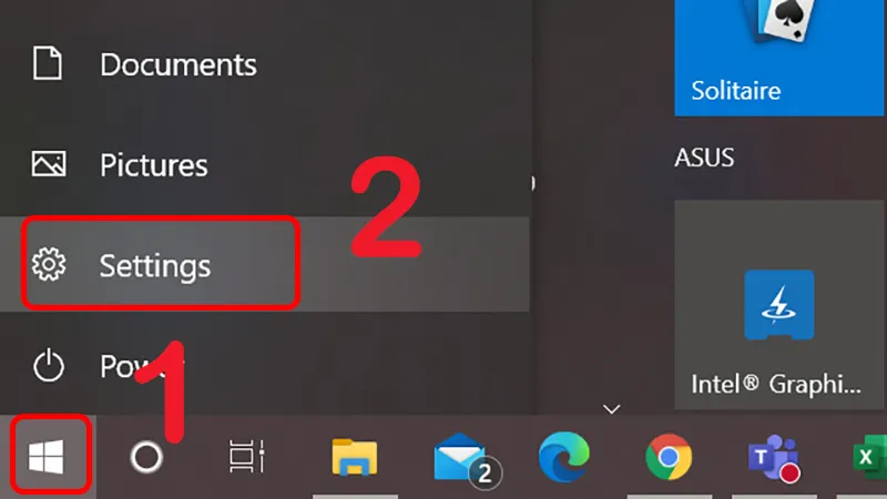 Mở Windows Settings