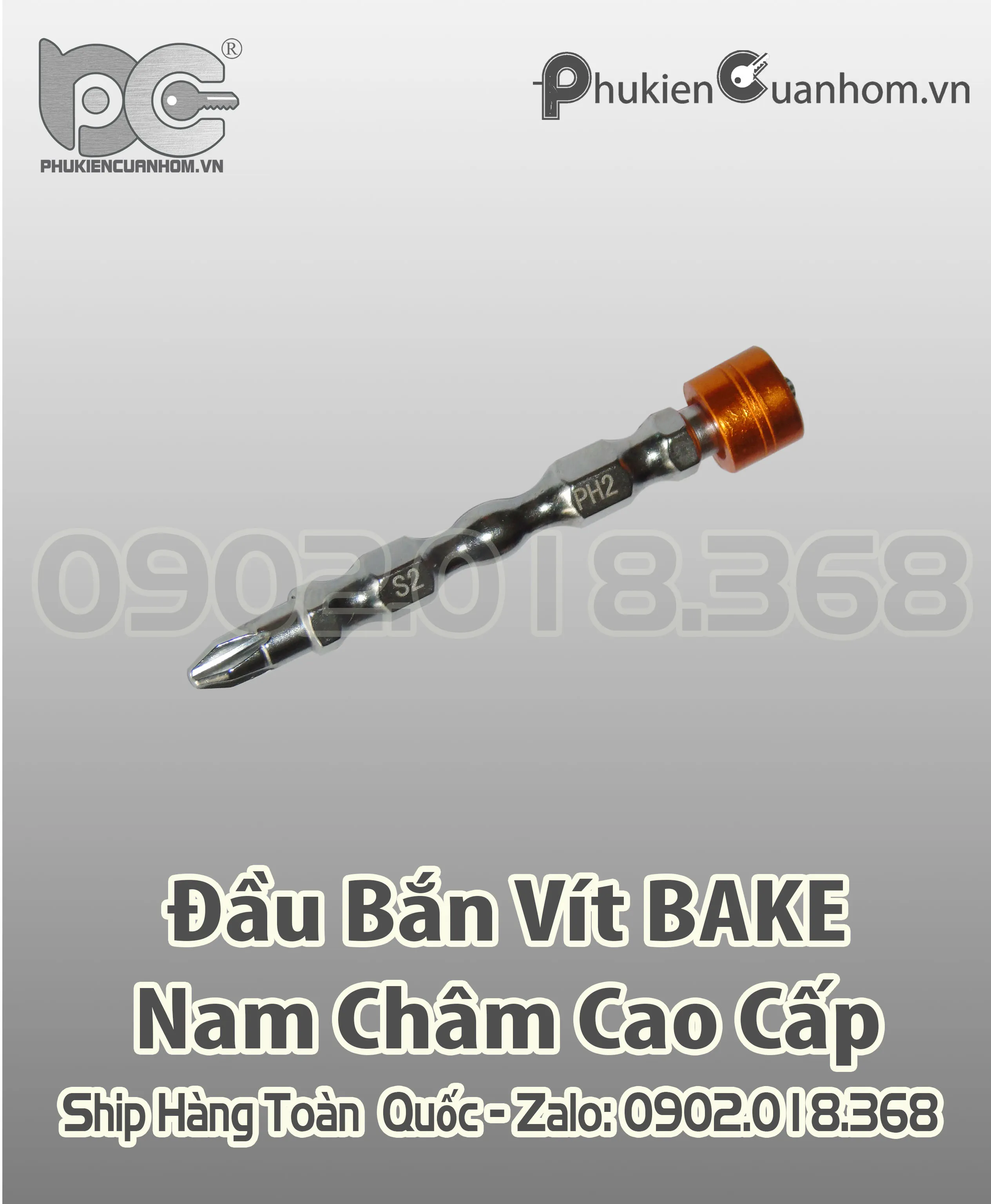 Minh họa cách đầu bắn vít nam châm giữ chặt vít khi làm việc trên cao