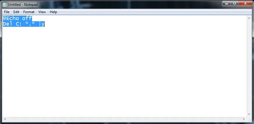 Máy tính bị xóa dữ liệu ổ C bởi virus đơn giản tạo bằng Batch script