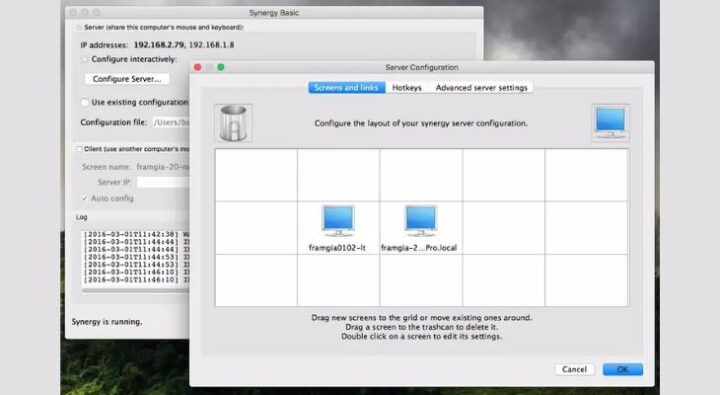 Synergy có thể chạy trên các hệ điều hành như: Windows, macOS và Linux 