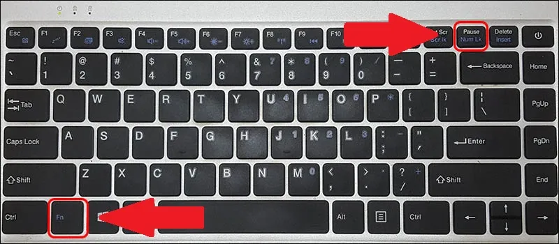 Hình ảnh minh họa phím Fn và phím NumLk trên bàn phím laptop, hướng dẫn cách mở lại bàn phím số trên máy tính bằng phím tắt.