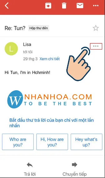 Người dùng chặn email trong Gmail bằng điện thoại di động