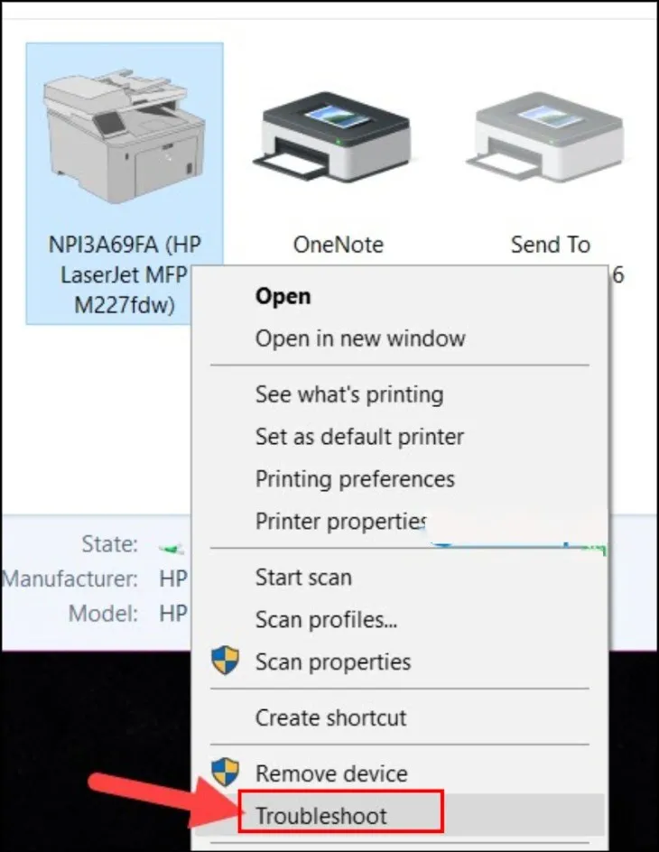 Bạn chọn Troubleshoot để máy tự khắc phục