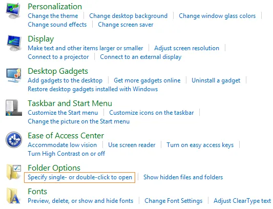 Chọn Tùy Chọn Mở File Đơn Hoặc Nhấp Đúp