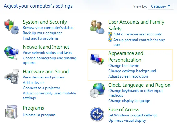 Truy Cập Giao Diện Tùy Chỉnh Thư Mục Qua Control Panel