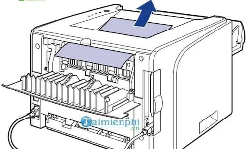 Hướng dẫn lấy giấy kẹt từ khay sau của máy in