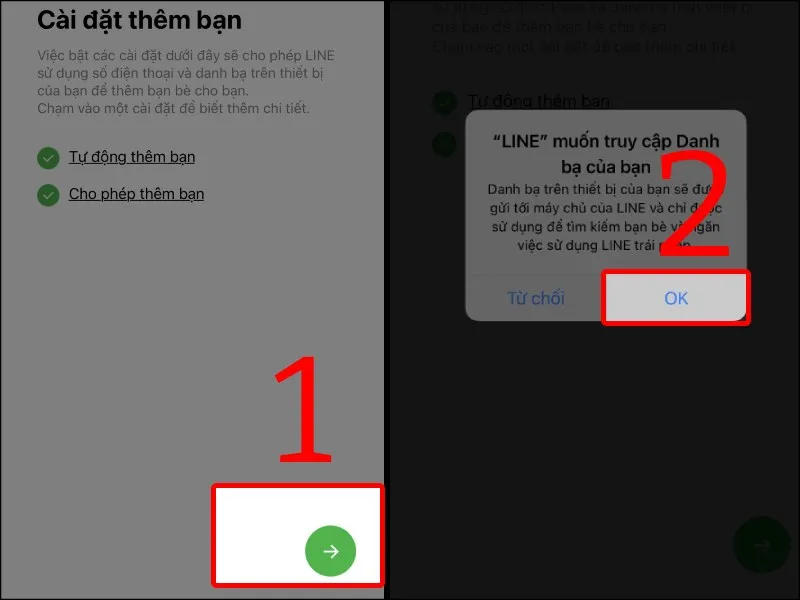 Nhấn vào biểu tượng dấu mũi tên ngang và OK