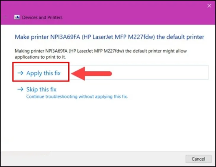 Bạn cần nhấn Apply this fix