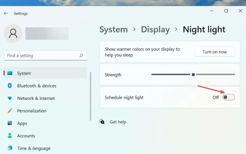 Cài đặt lịch trình tự động cho chế độ Night Light trên máy tính Windows 11