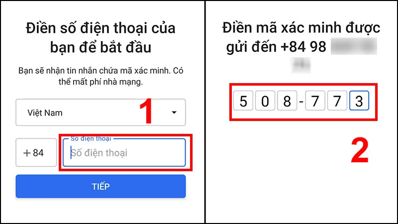 Cách sử dụng máy nhắn tin Signal: Đăng ký tài khoản trên điện thoại bằng số điện thoại.