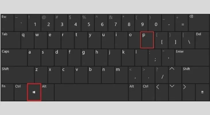 Người dùng nhấn Windows + P để xuất hiện Máy chiếu (Menu Project) trên màn hình