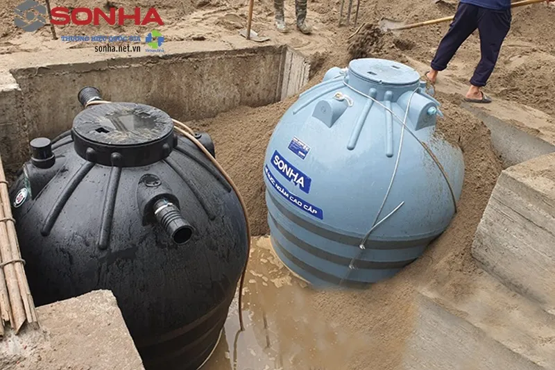 Lắp đặt bể tự hoại PE dung tích lớn cho các hộ gia đình nhiều thành viên