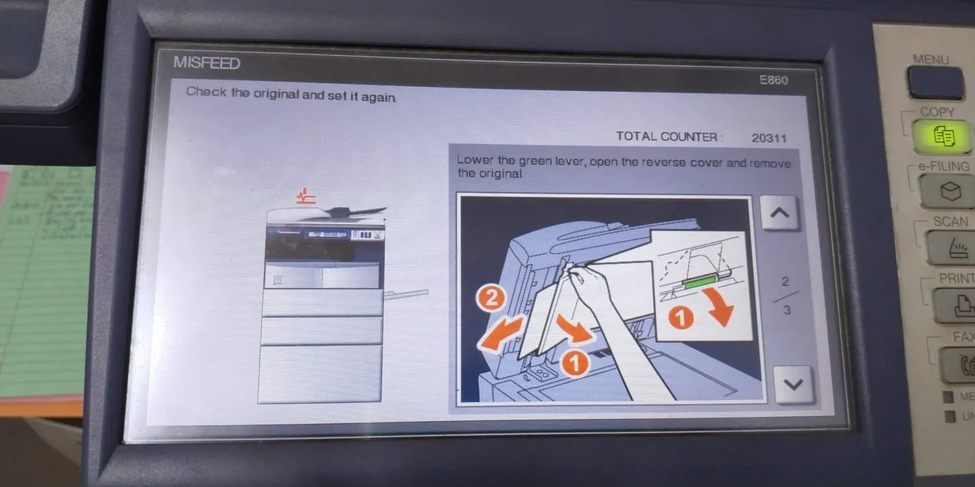 Phân tích nguyên nhân máy photocopy bị kẹt giấy