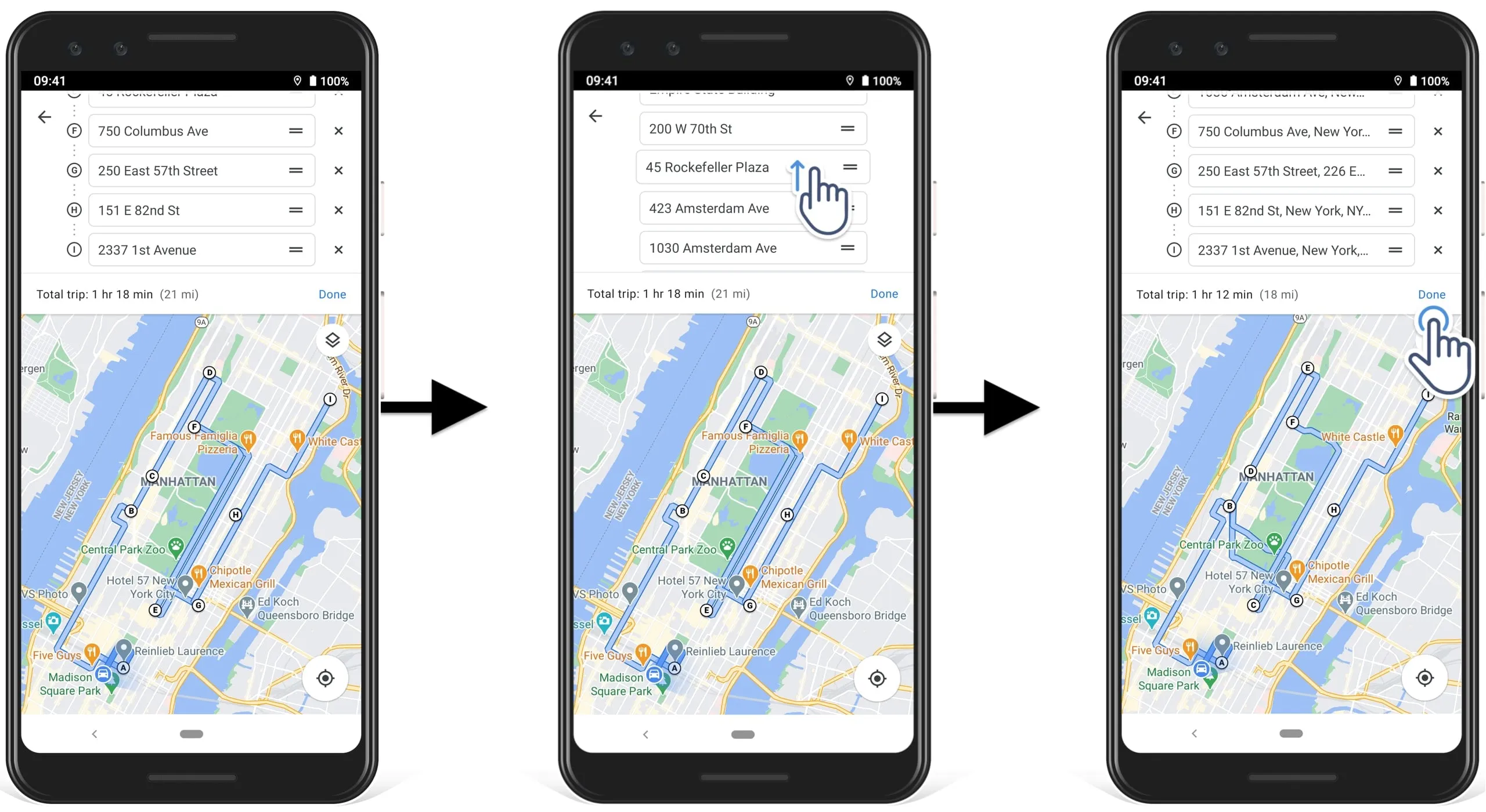 Sắp xếp thứ tự các điểm dừng trên map xe máy
