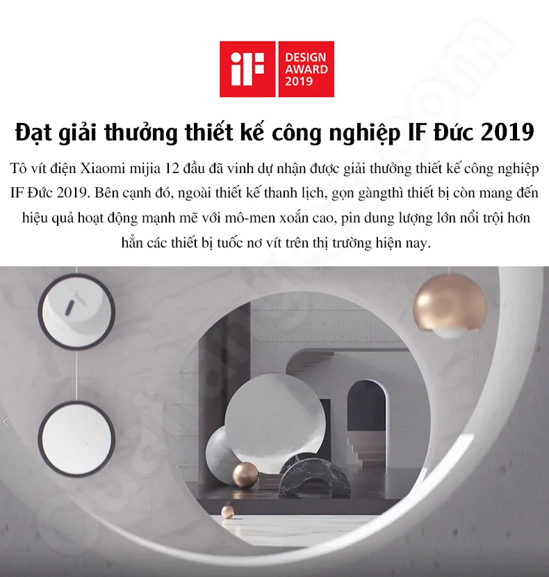 Thân máy bắn vít Xiaomi Mijia với các chi tiết thiết kế đạt giải thưởng