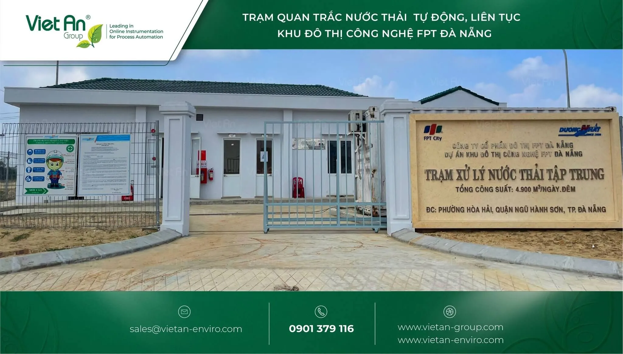 Hệ thống lắp đặt quan trắc tự động nước thải tại khu công nghiệp FPT Đà Nẵng