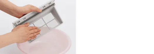 Vệ sinh lưới lọc sấy máy giặt nội địa Nhật Panasonic kỹ càng