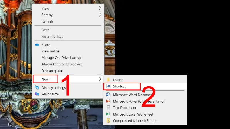 Tạo lối tắt mới trên màn hình desktop để khóa máy tính