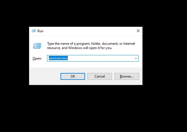 Mở cửa sổ Services