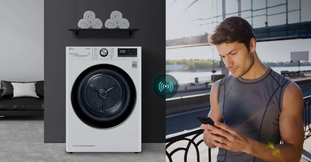 Mô hình máy sấy quần áo LG bơm nhiệt Heat Pump với thiết kế hiện đại
