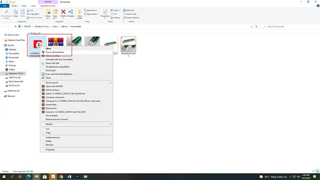 Chạy file driver đã tải về để cài đặt máy photocopy Toshiba 723