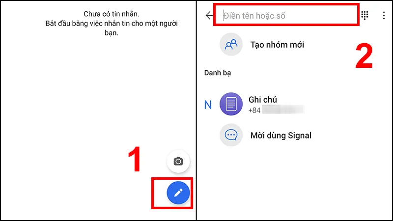 Thêm bạn bè vào danh bạ để bắt đầu nhắn tin trên ứng dụng Signal.