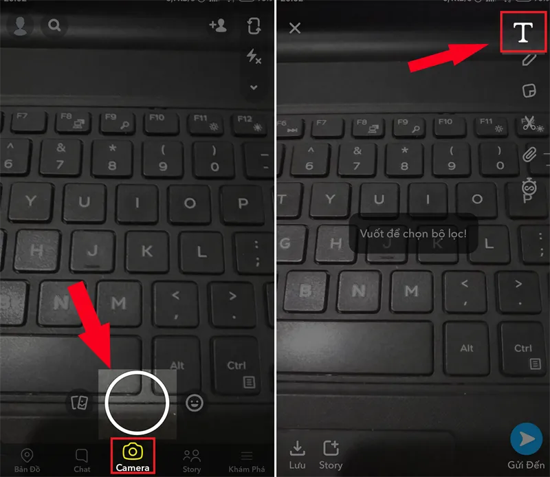 Thêm chữ vào hình ảnh hoặc video trên Snapchat trên máy tính