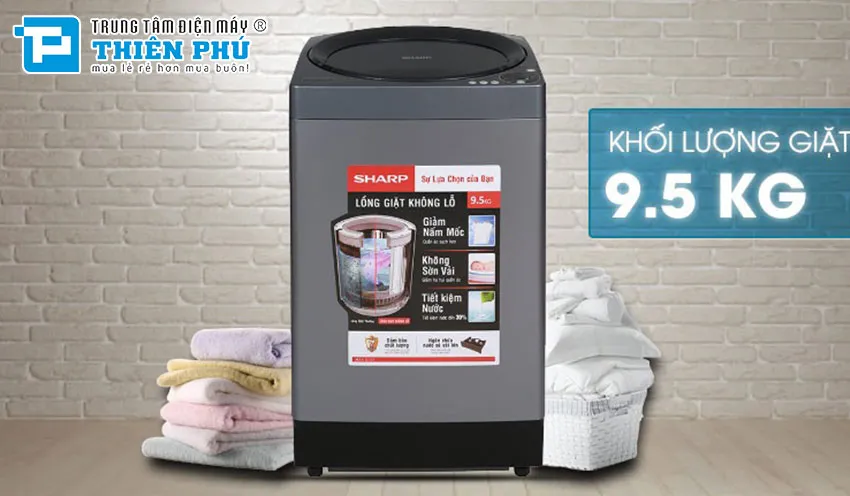 Bảng điều khiển máy giặt Sharp với nút reset, hỗ trợ cách sửa máy giặt Sharp hiệu quả.