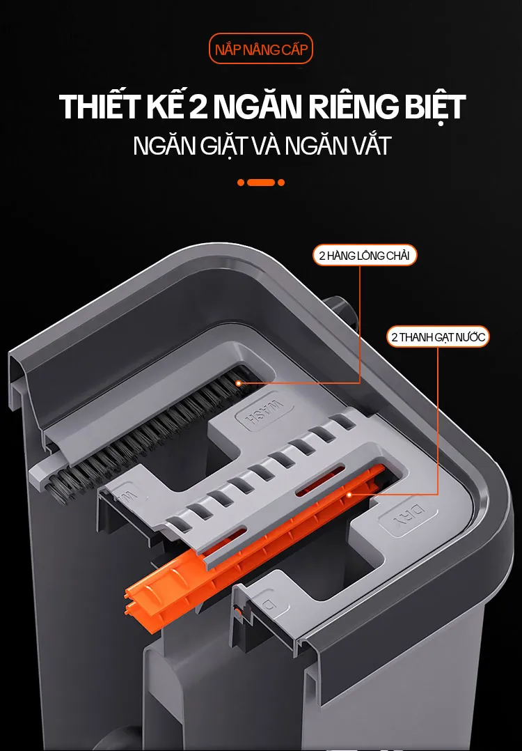 Hướng dẫn cách lắp cây lau nhà tự vắt thông minh, ghép nối các đoạn cán của cây lau