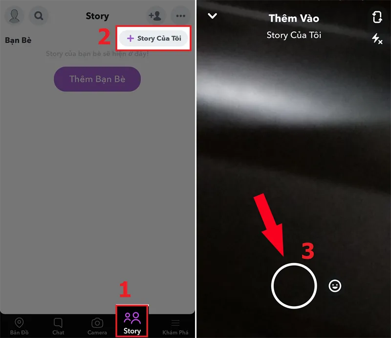 Tạo Story mới trên Snapchat khi sử dụng trên máy tính
