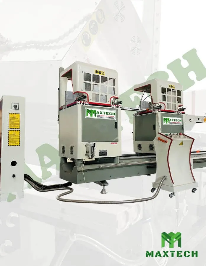 Máy cắt nhôm hai đầu hiện đại với giao diện điều khiển thân thiện