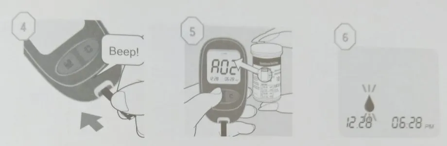 Quy trình lắp kim và que thử trong hướng dẫn cách sử dụng máy đo đường huyết OGcare