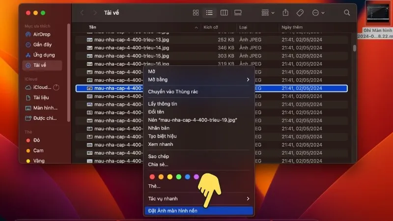 Click chuột phải vào hình ảnh &gt; Chọn Đặt Ảnh màn hình nền (Set Desktop Picture)