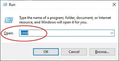 Mở cửa sổ Command Prompt để kiểm tra IP máy photocopy Toshiba 723