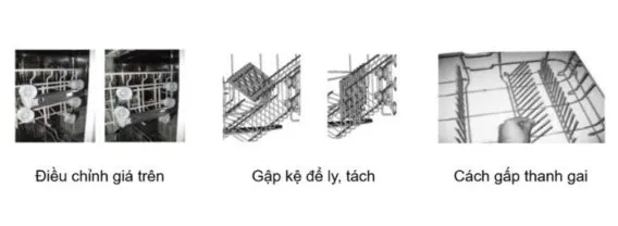 Lắp giá kệ vào máy rửa chén