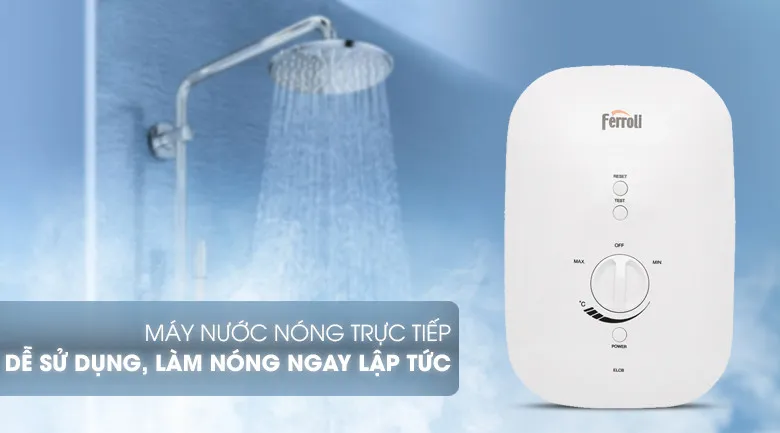 Máy nước nóng trực tiếp Ferroli Divo SSN, minh họa cách sử dụng máy nước nóng trực tiếp Ferroli an toàn
