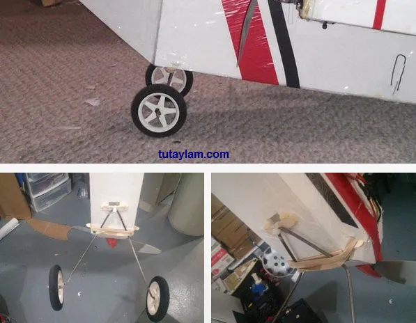 Các bước làm phần chân hạ cánh cho máy bay điều khiển từ xa bằng bánh xe và dây chì
