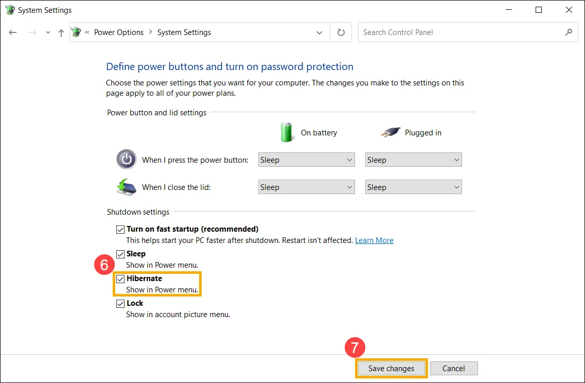 Đánh Dấu Để Bật Tùy Chọn Ngủ Đông Trong Cài Đặt Nguồn Windows 10, Hỗ Trợ Cách Mở Màn Hình Máy Tính Bàn Asus